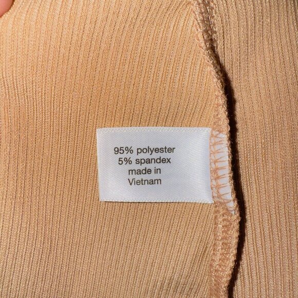 Lane Bryant NWT Tan Half Sleeve Strappy Cold Shoulder Rib Knit Pullover Top - Picture 6 of 7